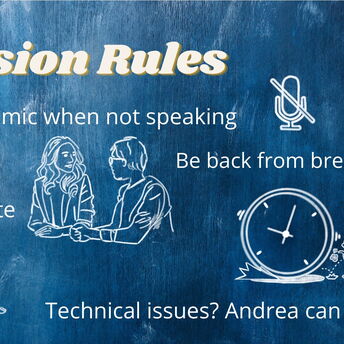 "Session Rules" graphic I made to use in virtual producing/ tech hosting