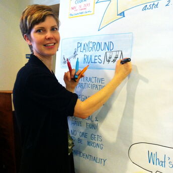 Katherine at the board: Graphic Facilitating at 